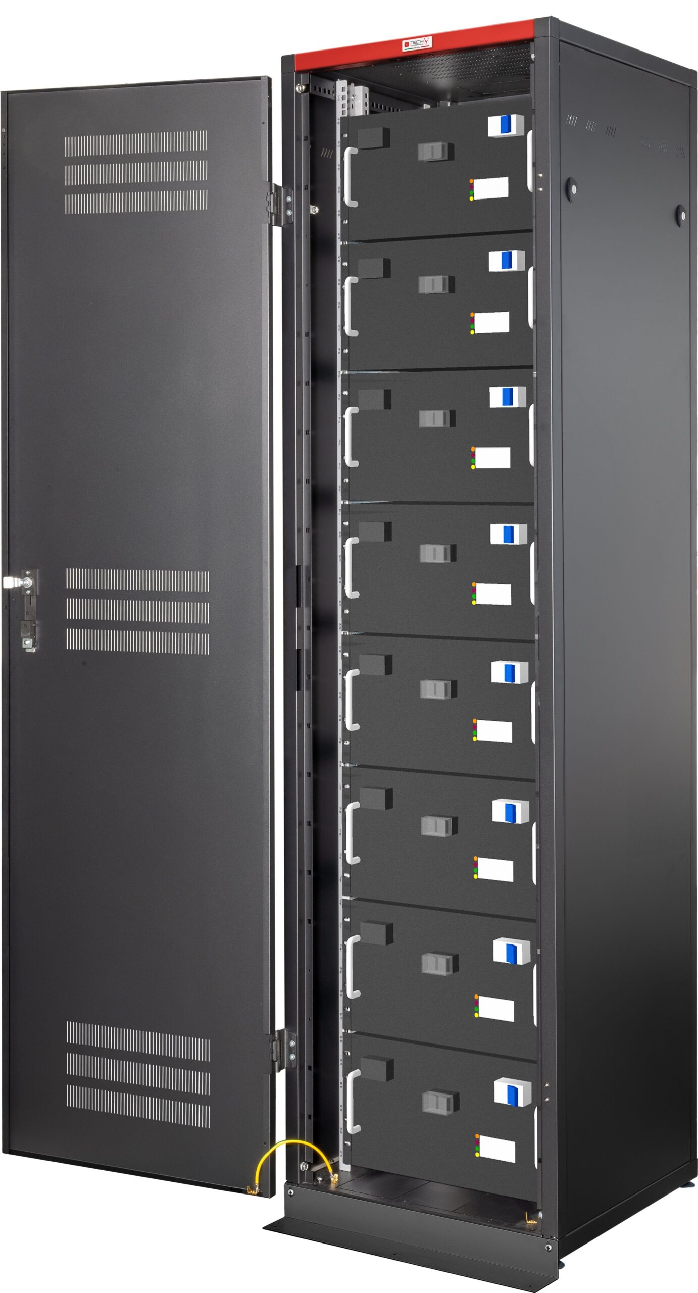 Armadio Rack 19'' 600x600 47U per Batterie Fotovoltaico Nero TECHLY PROFESSIONAL - immagine 3