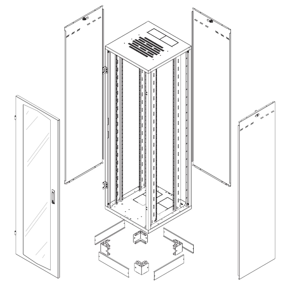 Armadio Rack NextGen 19'' 600x600 27U Grigio INTELLINET - immagine 3