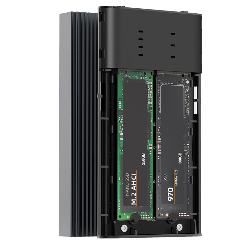 Box Esterno Duplicatore Clone Offline USB3.2 Gen 2x2 USB-C™ M.2 PCIe NVME 20 Gbps TECHLY NP - immagine 2