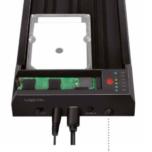 Box duplicazione esterna USB 3.2 Gen 2 Dual Bay Quickport One-Key Offline Clone Portatile LOGILINK
