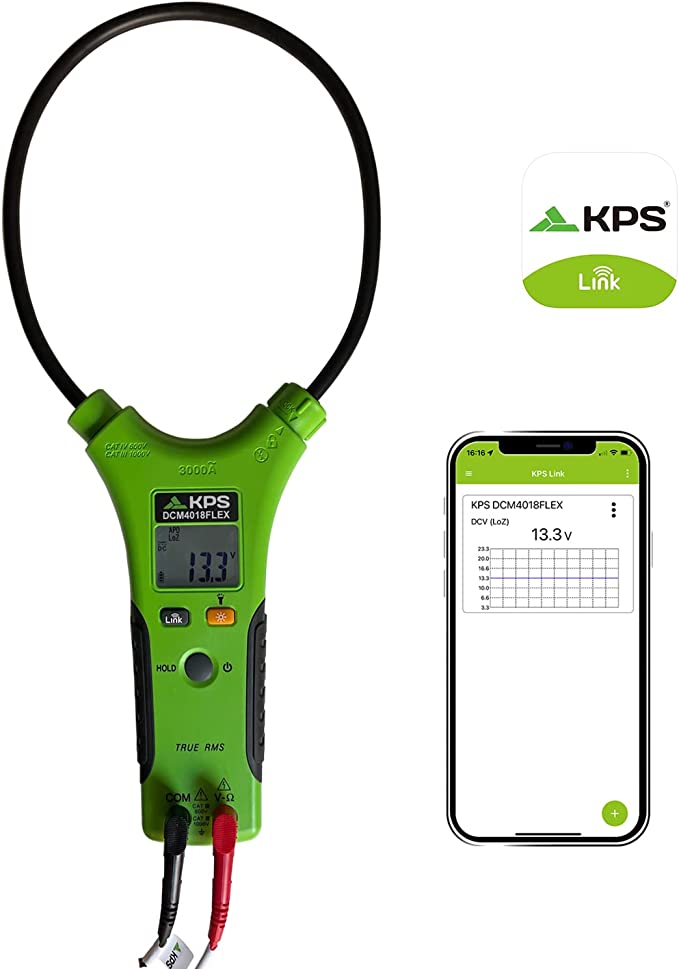 Pinza Amperometrica Flessibile Bluetooth TRMS 10.000 Counts, DCM4018FLEX KPS - immagine 3