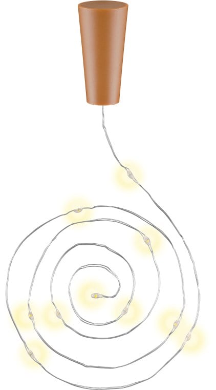 Confezione da 3pz Catena Luminosa per Bottiglie da 10 LED con Timer GOOBAY - immagine 3