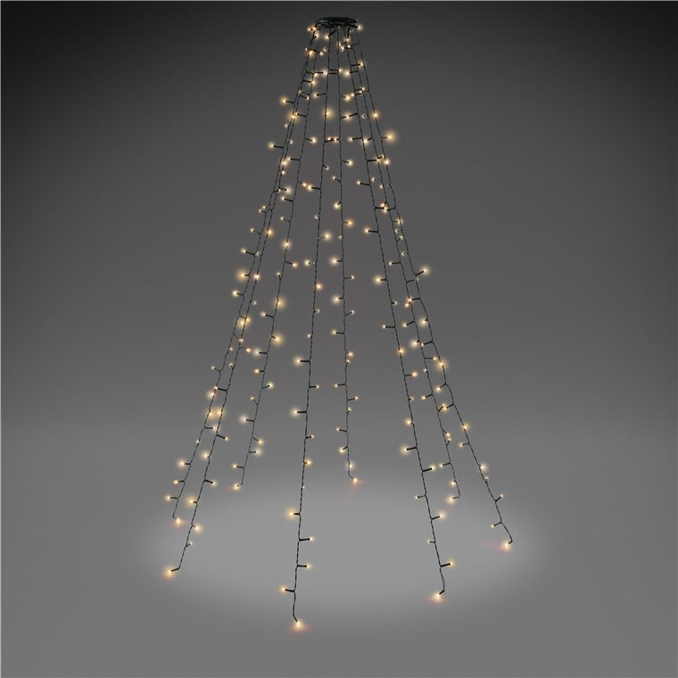 Catena Luminosa 200 Luci LED IP44 Bianco Caldo per Albero con Anello GOOBAY - immagine 3