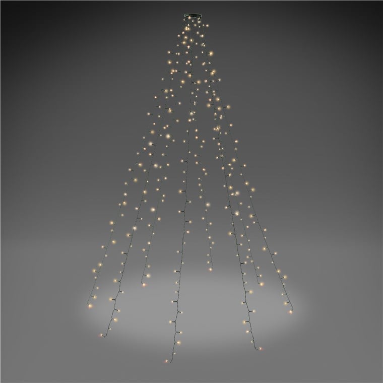 Catena Luminosa 280 Luci LED IP44 Bianco Caldo per Albero con Anello GOOBAY - immagine 3