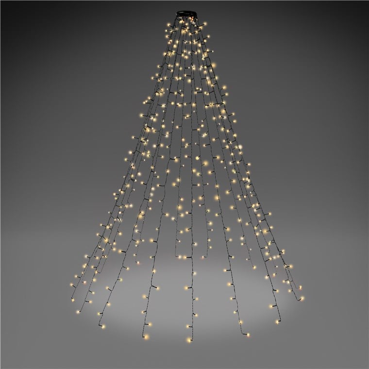 Catena Luminosa 400 Luci LED IP44 Bianco Caldo per Albero con Anello GOOBAY - immagine 3