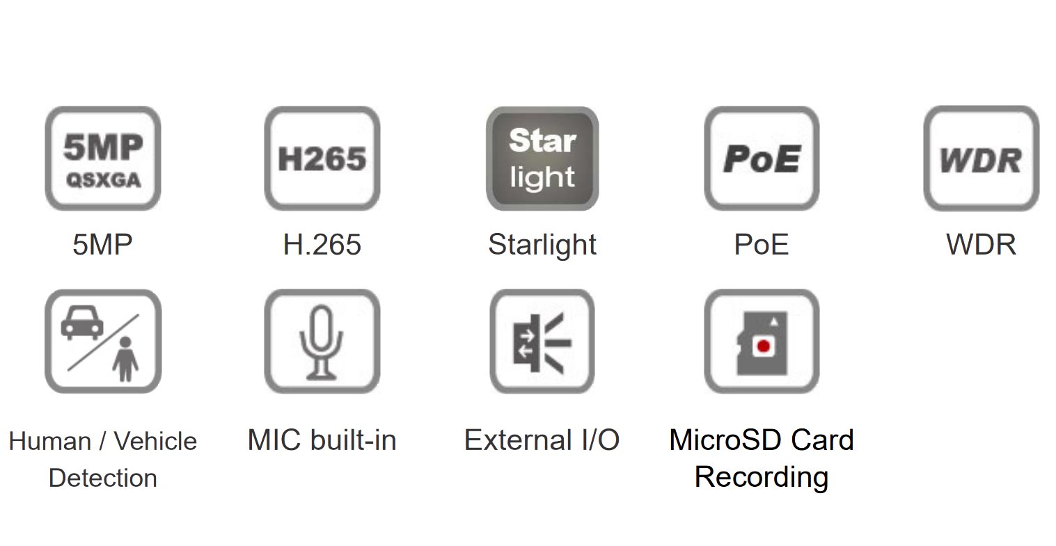 Telecamera IP Bullet IR H.265 da 5MP Rilevamento Basato su AI, DGM5106SVAT AVTECH - immagine 3