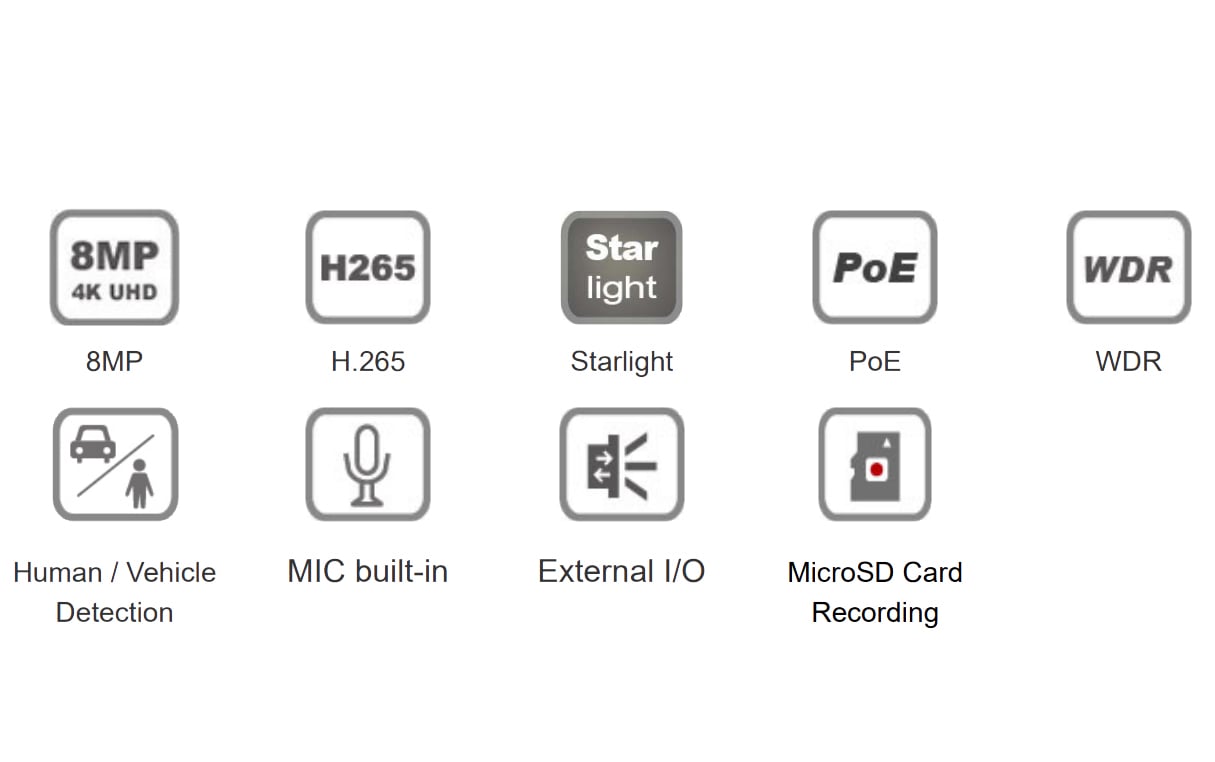 Telecamera IP Bullet IR H.265 da 8MP Rilevamento Basato su AI, DGM8109SVAT AVTECH - immagine 3