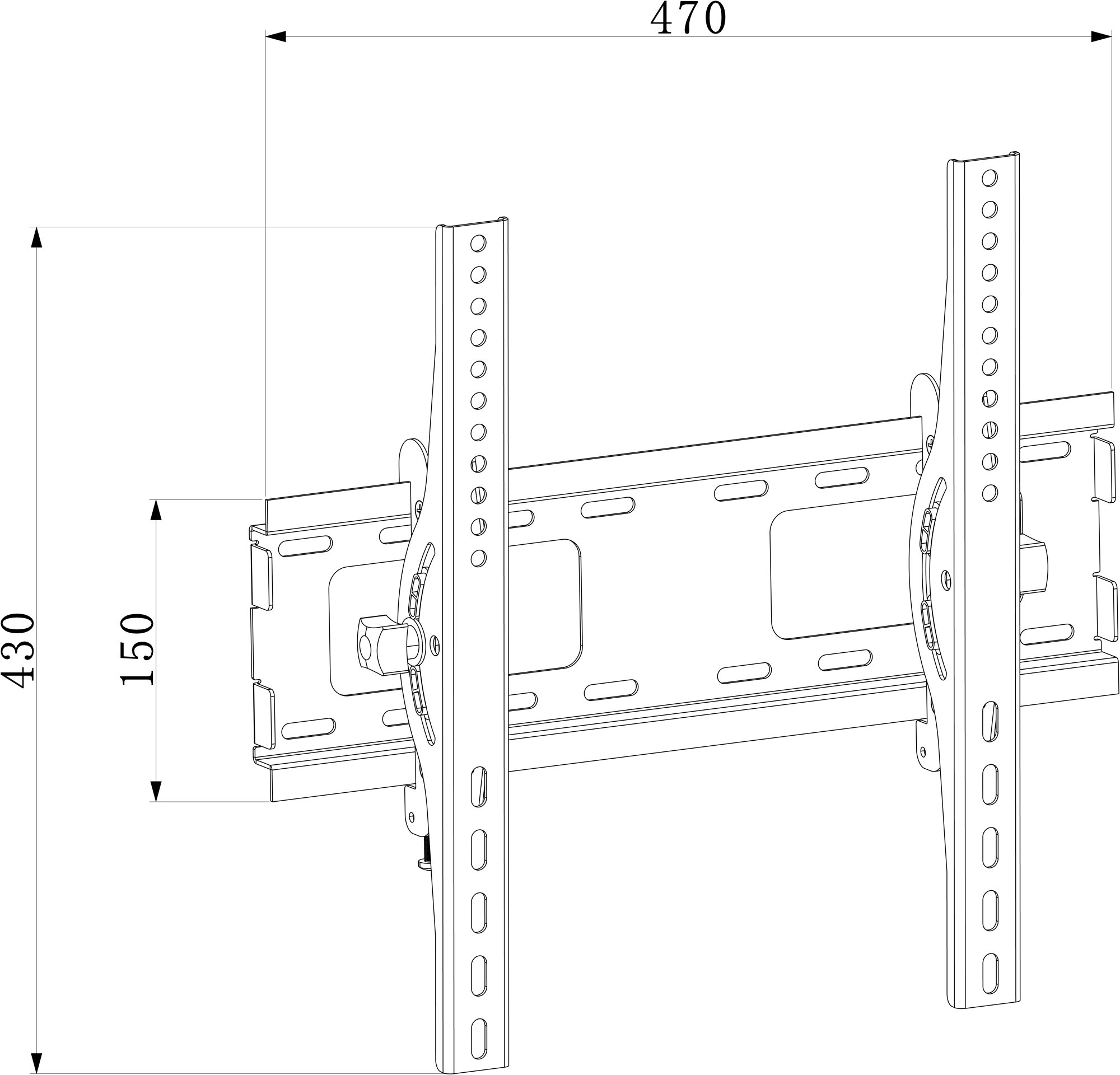 Supporto a Muro per TV LED LCD 23-55'' Inclinabile Nero TECHLY - immagine 2