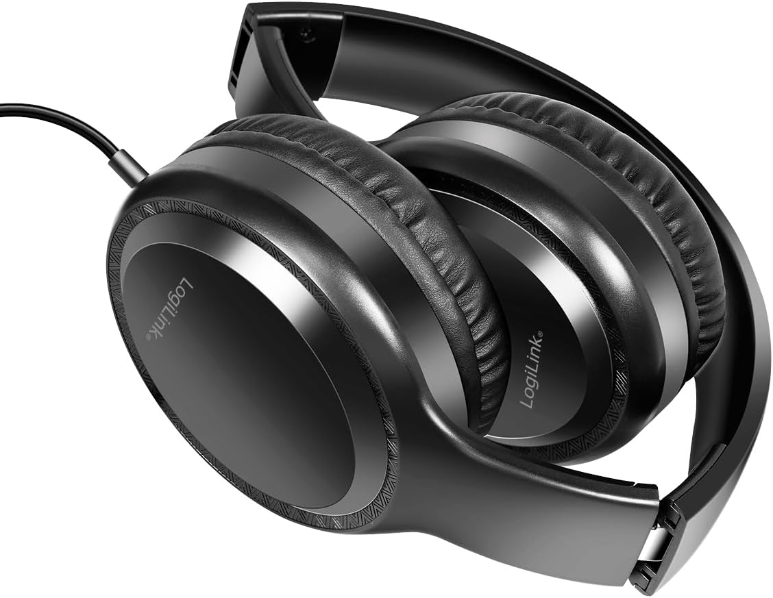 Cuffia Stereo Pieghevole con Microfono Jack 3,5 mm Nero LOGILINK - immagine 3