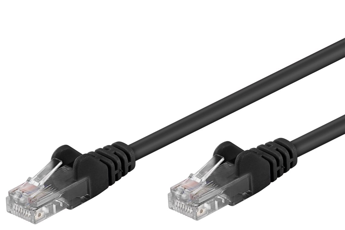 Cavo di rete Patch CCA Cat. 5e Nero UTP 10m GOOBAY - immagine 2