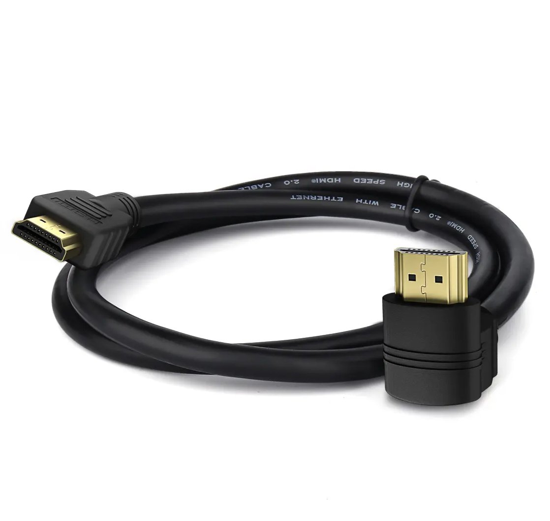 Cavo HDMI™ High Speed con Ethernet A/A M/M Angolato 90° 2m TECHLY - immagine 2