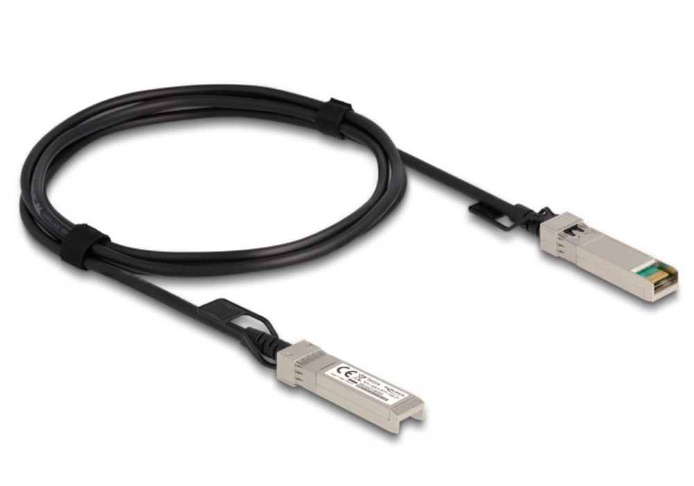 Cavo in Rame Twinax Passivo con Connettori SFP+ 10Gb 2m Nero DELOCK - immagine 3