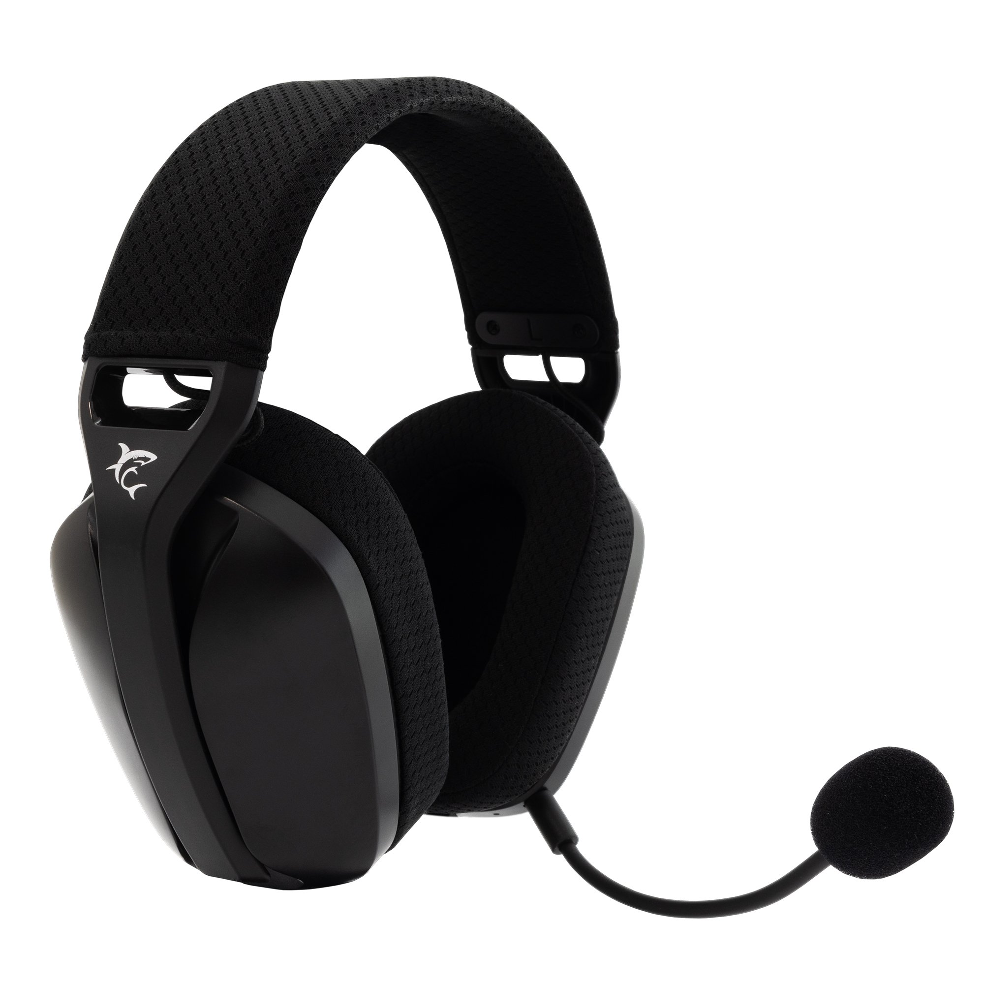 Cuffia Gaming Stereo Wireless con Microfono Nero BUTTERFLY WHITE SHARK - immagine 3