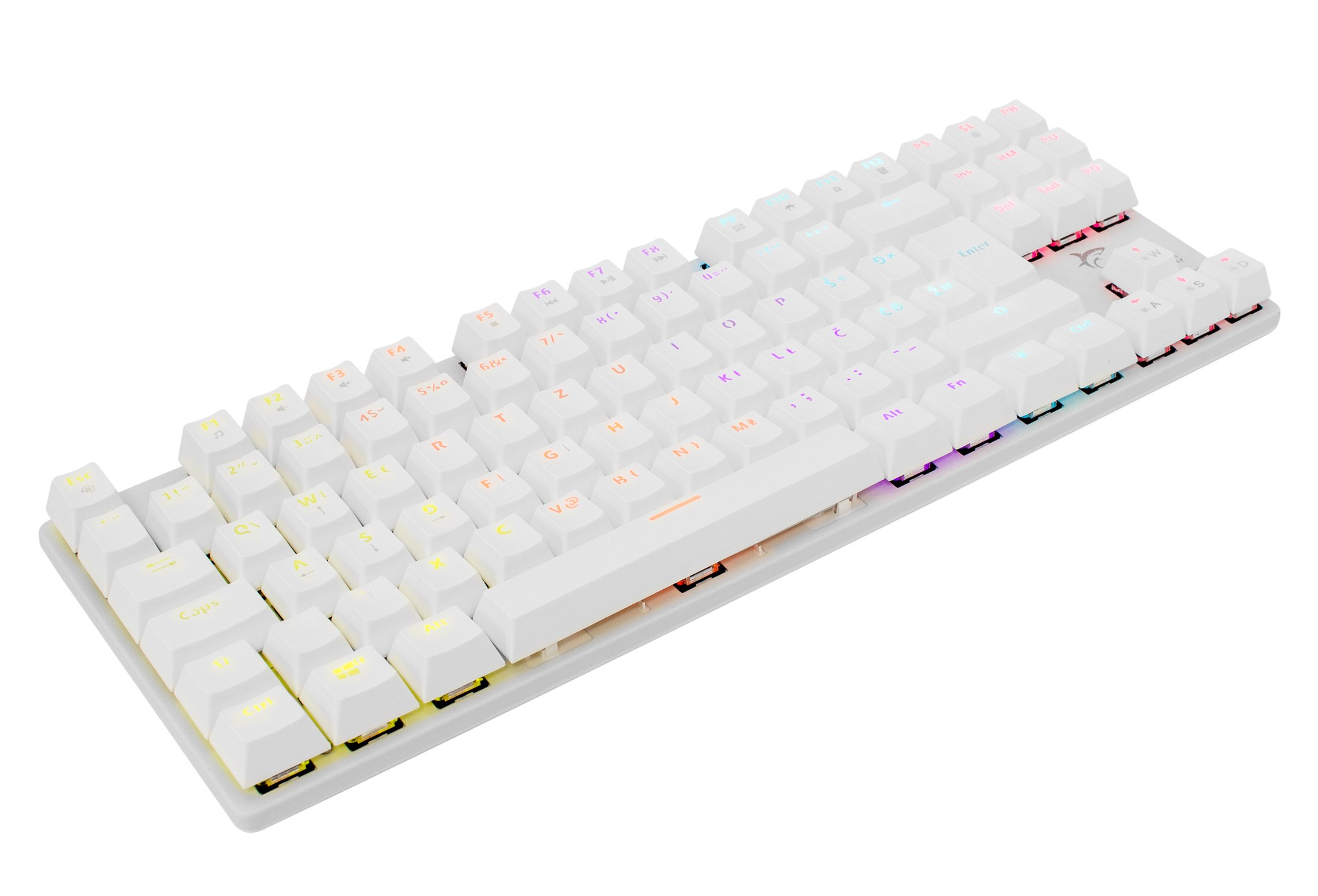 Tastiera Gaming Meccanica USB Anti Ghosting RGB LED 87 Tasti Bianco, Commandos WHITE SHARK - immagine 3