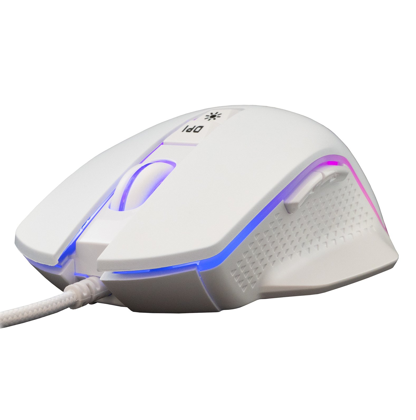 Mouse Ottico Gaming LED RGB con Cavo USB 6400 dpi Bianco, GARETH WHITE SHARK - immagine 3
