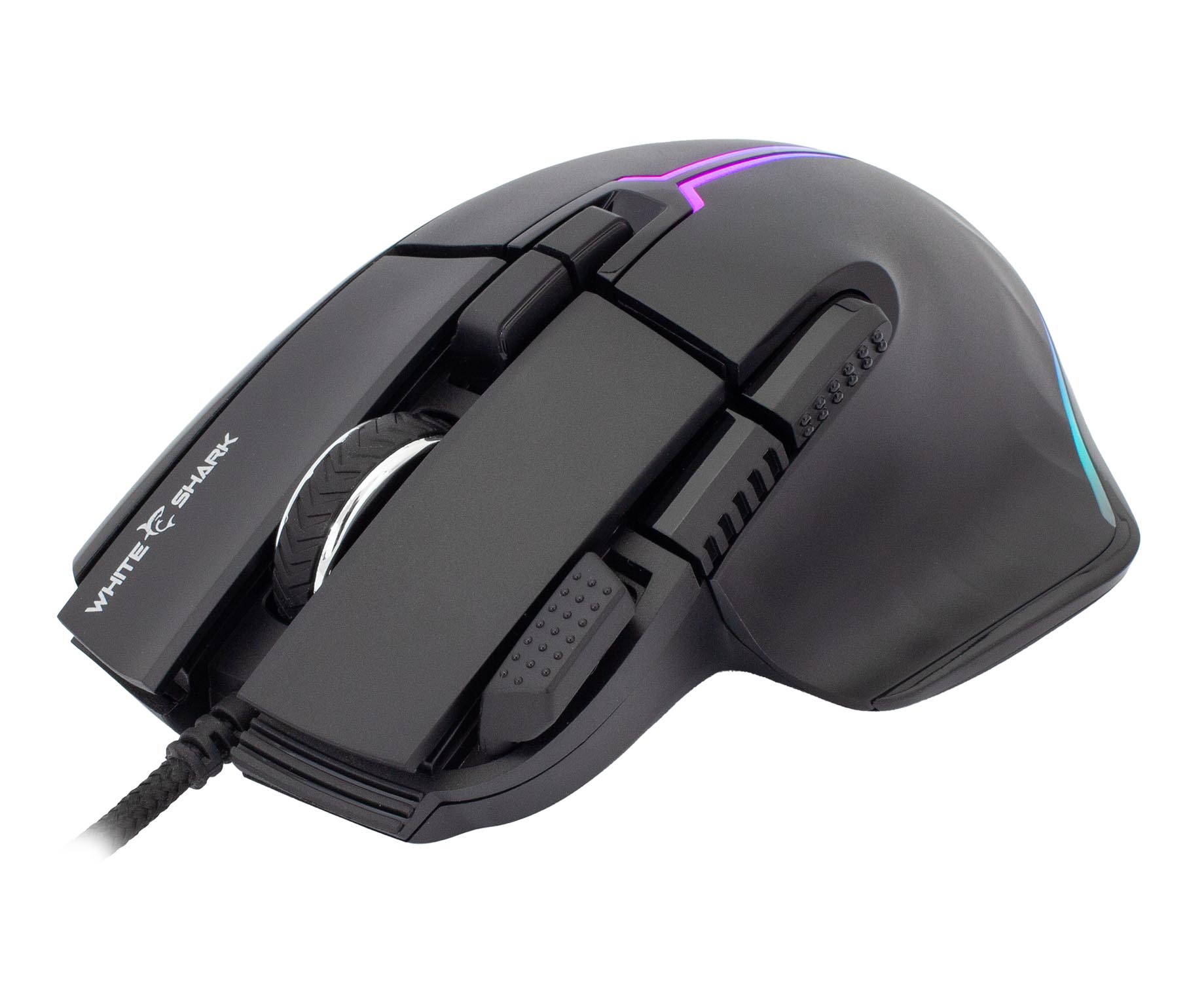 Mouse Gaming RGB USB 12000 dpi 9 Tasti Nero Marrok WHITE SHARK - immagine 3