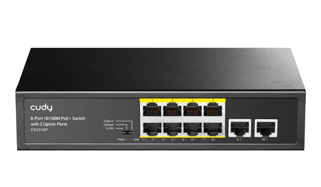 Switch PoE+ 10/100M a 8 Porte con 2 Porte Uplink, FS1010P CUDY - immagine 3