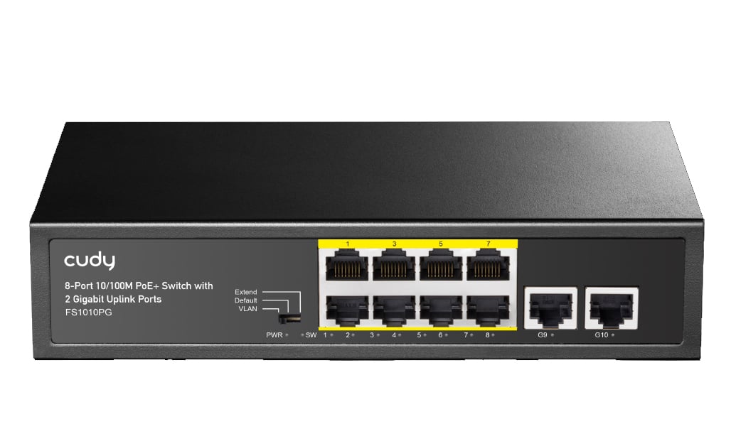 Switch PoE+ 10/100M 8 Porte con 2 Porte Uplink, FS1010PG CUDY - immagine 2