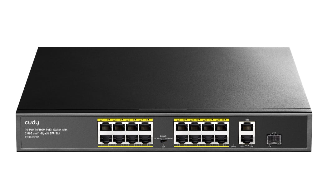Switch PoE+ 10/100M a 16 Porte con 2GbE e 1 Porta SFP, FS1018PS1 CUDY - immagine 3
