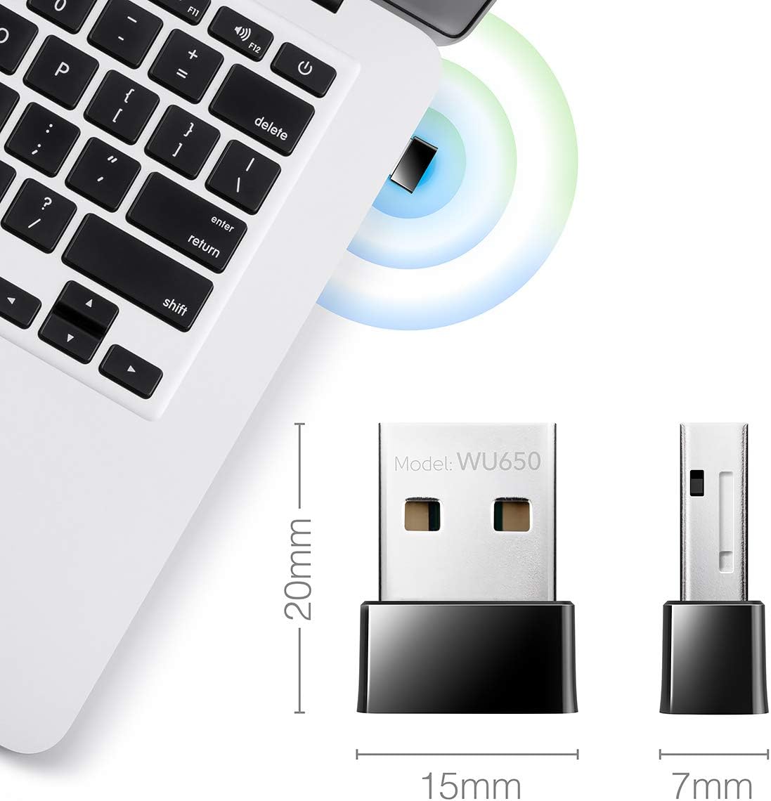 Nano Adattatore USB WiFi Dual Band 650Mbps per PC con Modalità SoftAP, WU650 CUDY - immagine 3