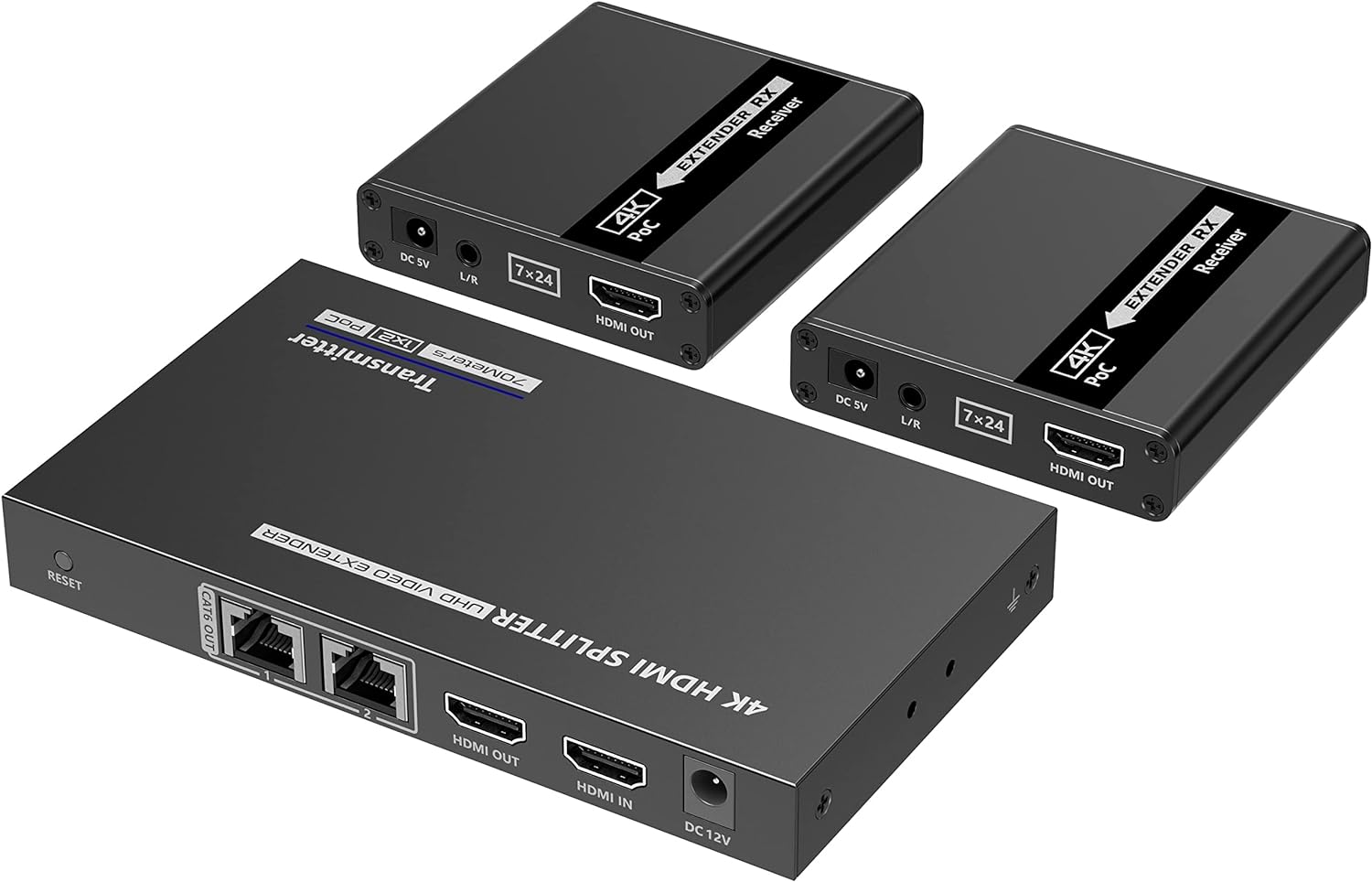 Extender Splitter HDMI 2 vie su Cavo di Rete 70 metri PoC TECHLY - immagine 2