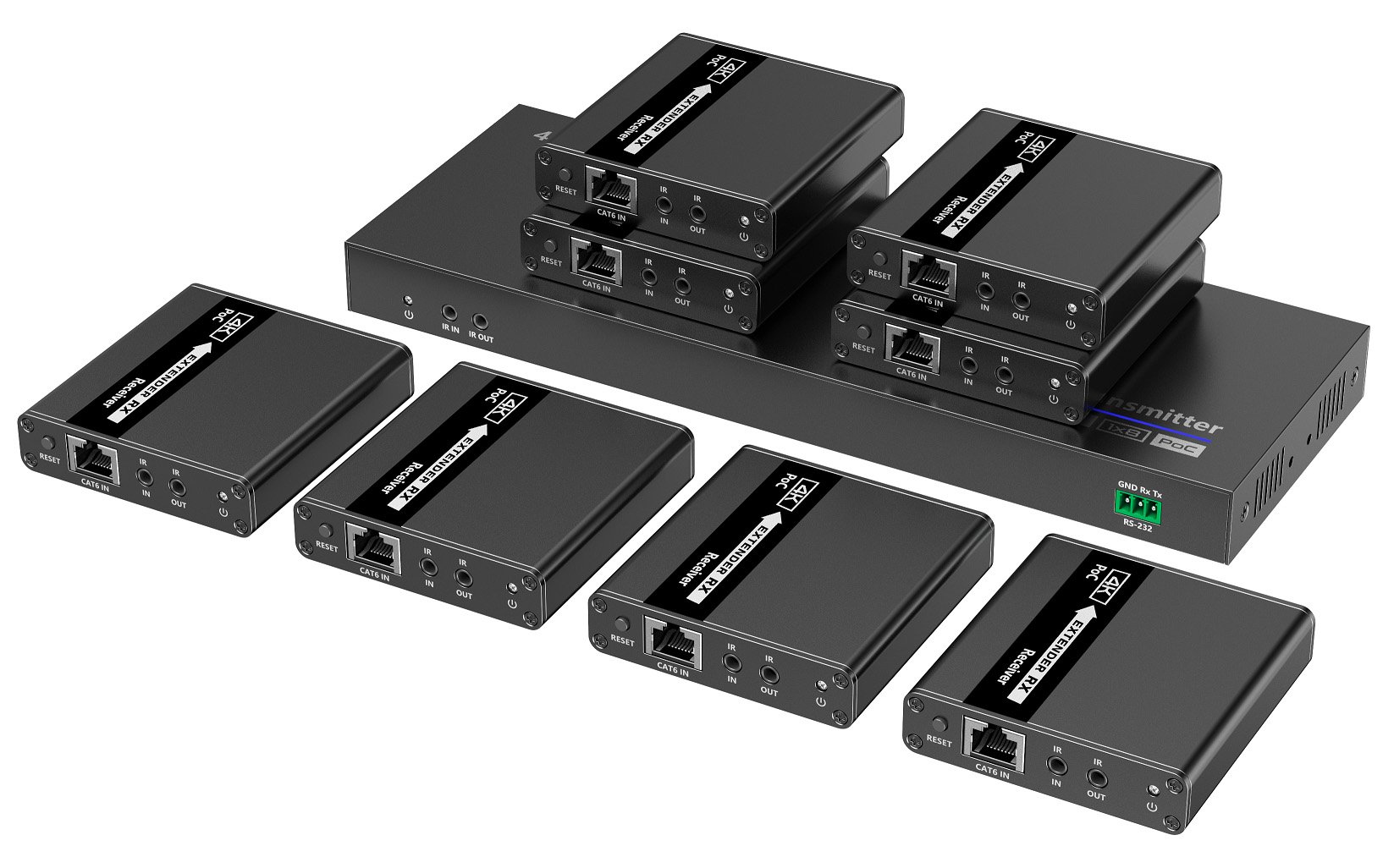 Extender Splitter HDMI 8 vie su Cavo di Rete 70 metri PoC TECHLY - immagine 2