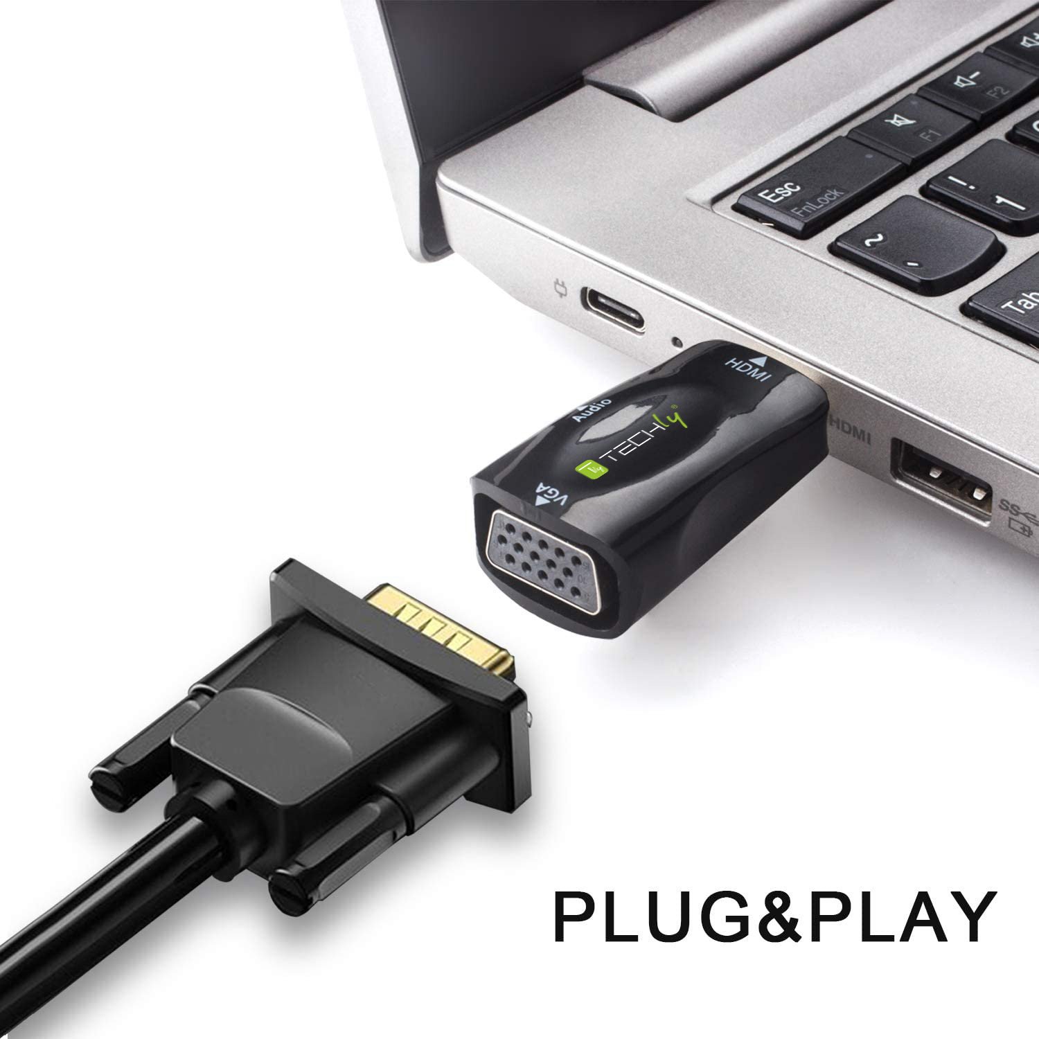 Mini Adattatore da HDMI a VGA con Audio TECHLY - immagine 3
