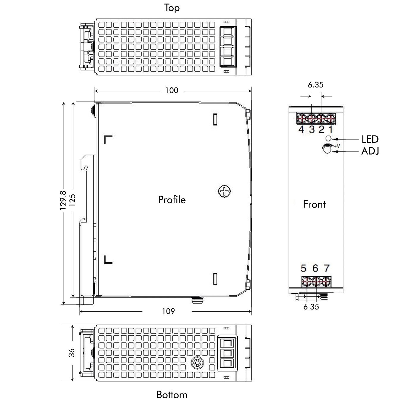 Alimentatore su Guida DIN 48V 2,5A 120W LOGILINK - immagine 2
