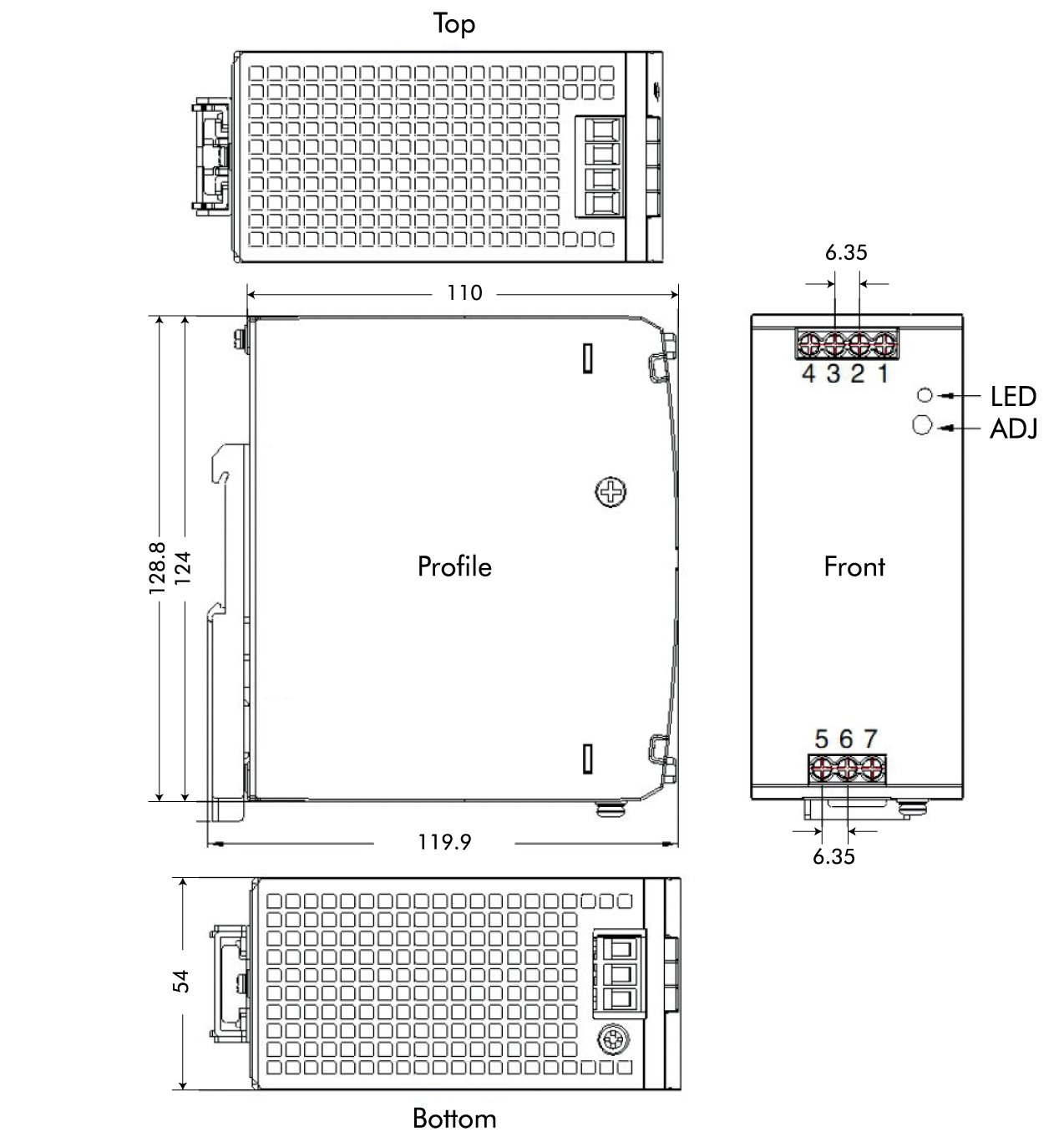 Alimentatore su Guida DIN 48V 5A 240W LOGILINK - immagine 2