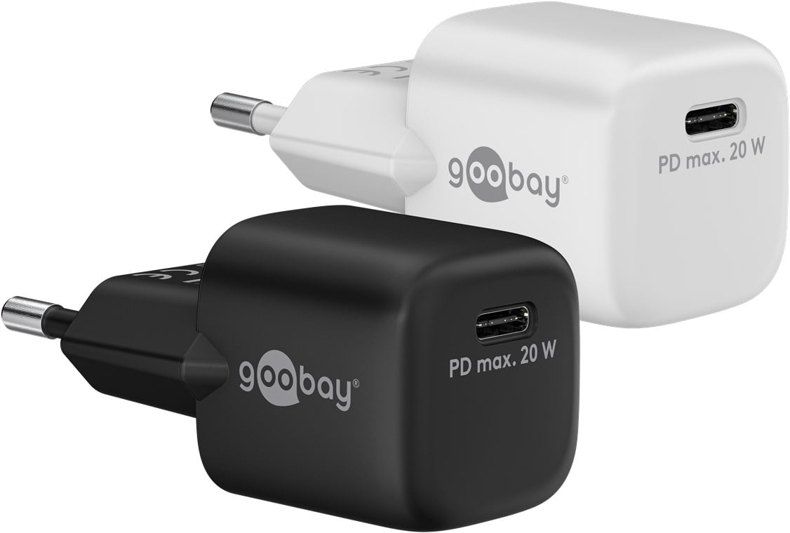 Alimentatore Caricatore Rapido USB-C™ PD GaN Nano 20W 3A Nero GOOBAY - immagine 2