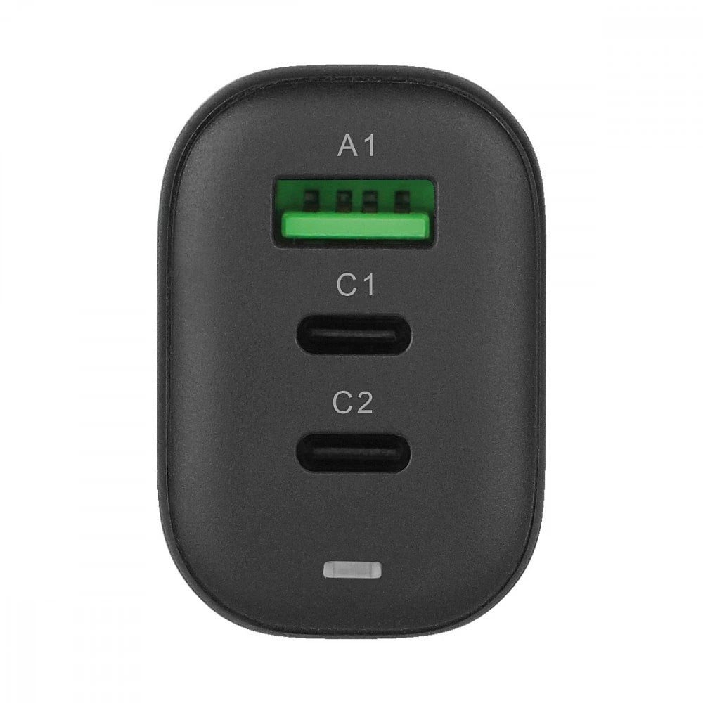 Caricabatterie GaN USB-A e 2 porte USB-C™ Power Delivery 65W Ricarica Rapida Nero FONTASTIC - immagine 2