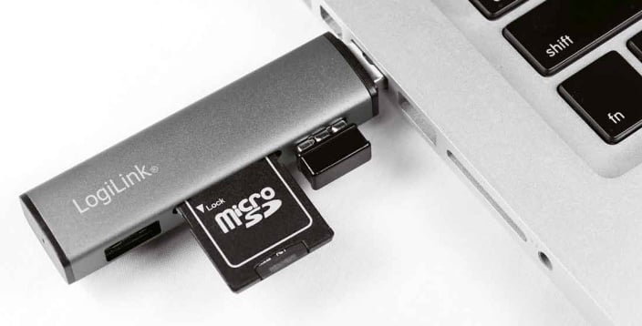 Hub USB3.2 Gen2 2 Porte USB A con Lettore di Schede Card Reader LOGILINK - immagine 3