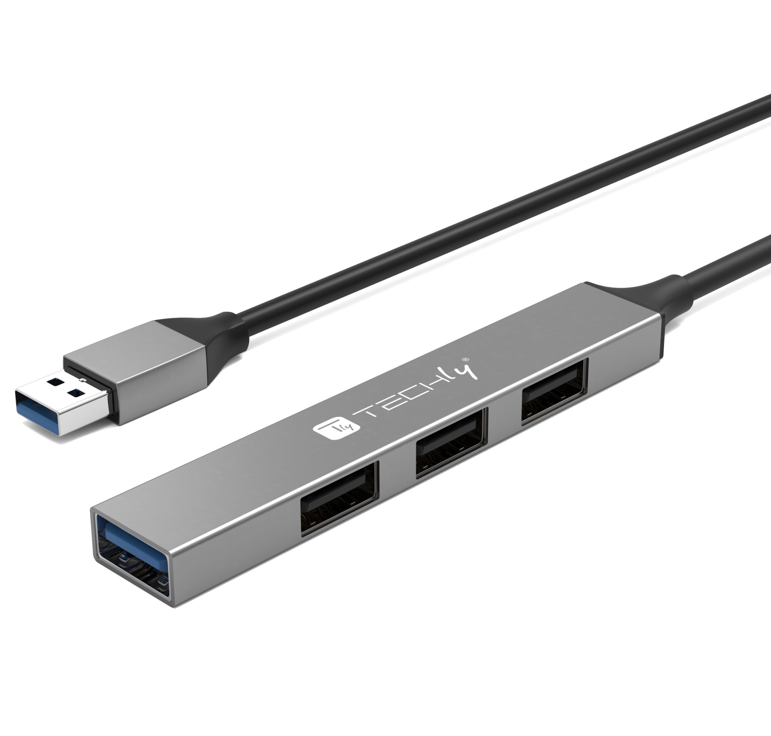 Hub USB-A 3.2 a 4 porte USB-A Slim in Metallo TECHLY - immagine 3