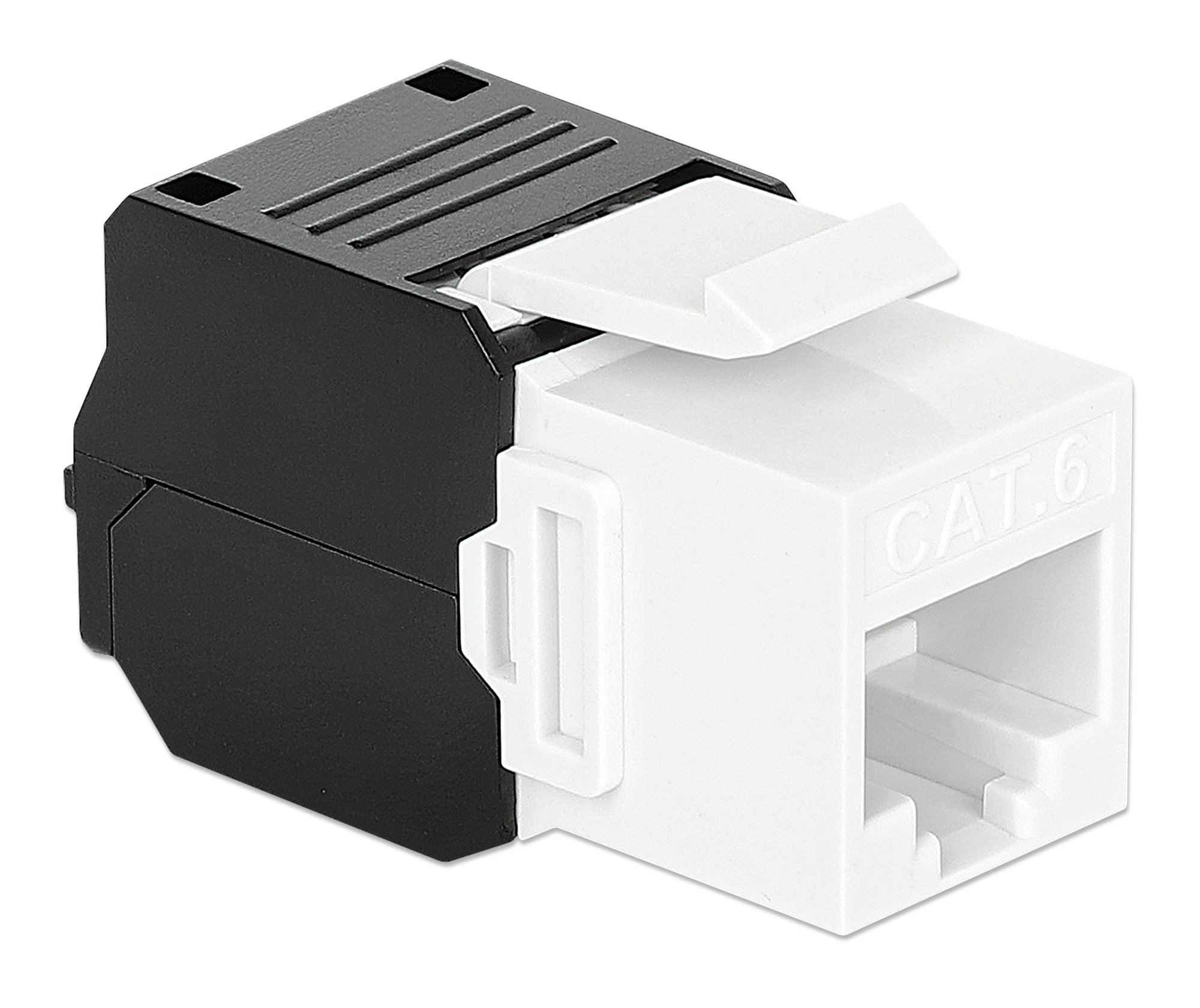 Frutto Keystone RJ45 Cat.6 UTP Tool-Free Bianco Nero INTELLINET - immagine 2