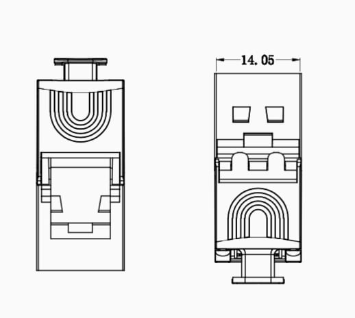 Frutto Keystone RJ45 Cat.6A Slim STP Tool Free 14.06mm TECHLY PROFESSIONAL - immagine 3
