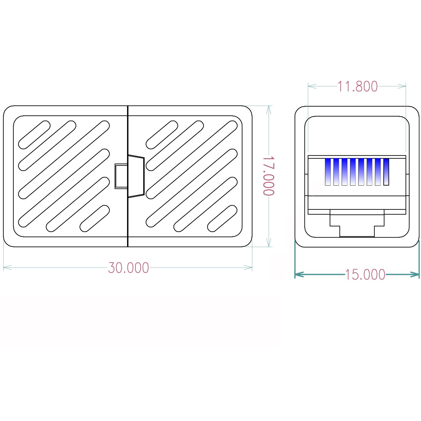 Accoppiatore Modulare Cat.6A RJ45 F/F UTP Bianco TECHLY PROFESSIONAL - immagine 2