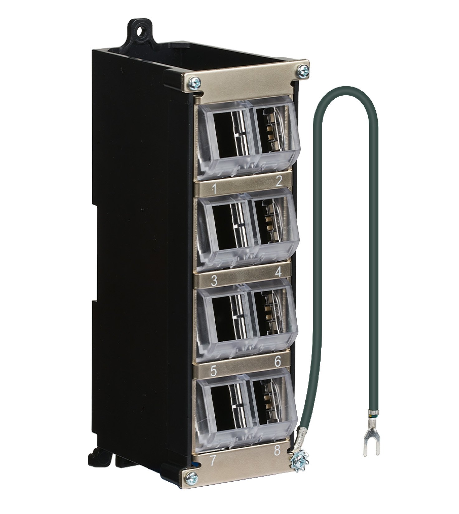 Pannello Patch Keystone 8 porte per Guida DIN e Montaggio a Parete con Messa a Terra OEM - immagine 3