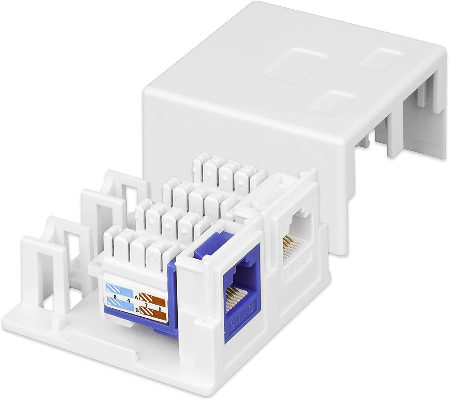 Presa a Muro per 2 Frutti Keystone Bianco TECHLY PROFESSIONAL - immagine 3