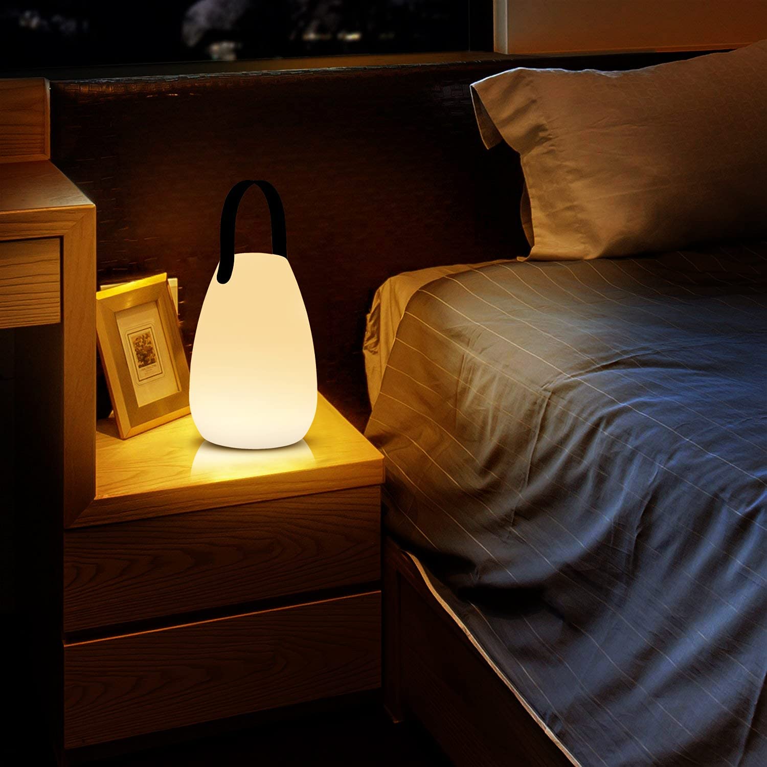 Lampada LED Multicolore Ricaricabile da Tavolo con Maniglia e Telecomando TECHLY - immagine 3