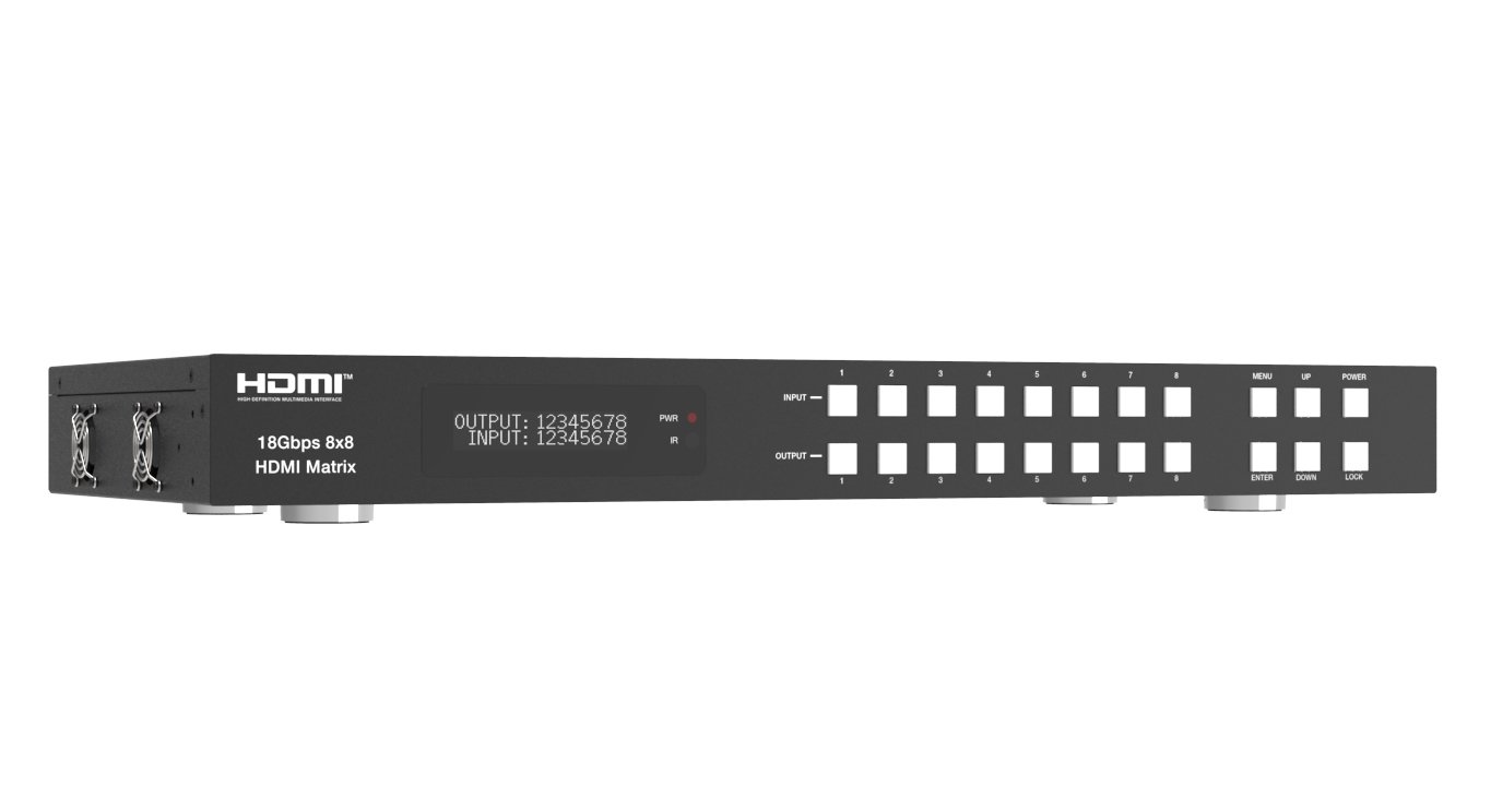 Matrix Swtich HDMI 2.0 8x8 18Gbps 4k@60Hz TECHLY - immagine 2