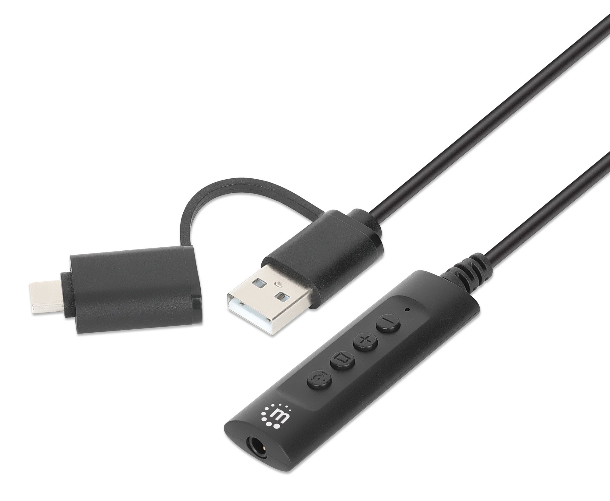 Cavo Adattatore 2-in-1 da USB-C™ e USB-A a Audio Stereo Aux da 3,5 mm MANHATTAN - immagine 3