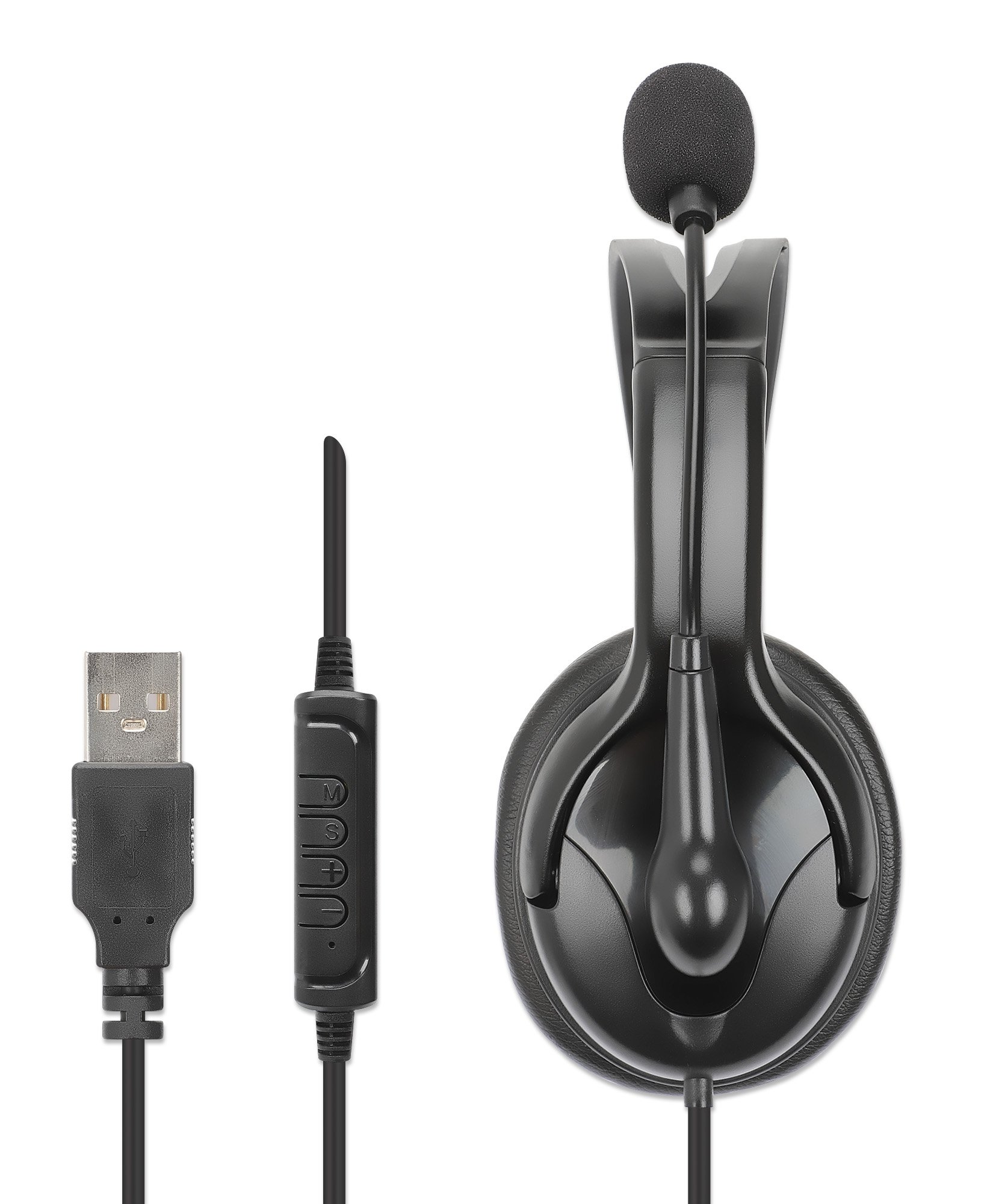 Cuffia Mono USB con Microfono Reversibile Cavo 2m MANHATTAN - immagine 3