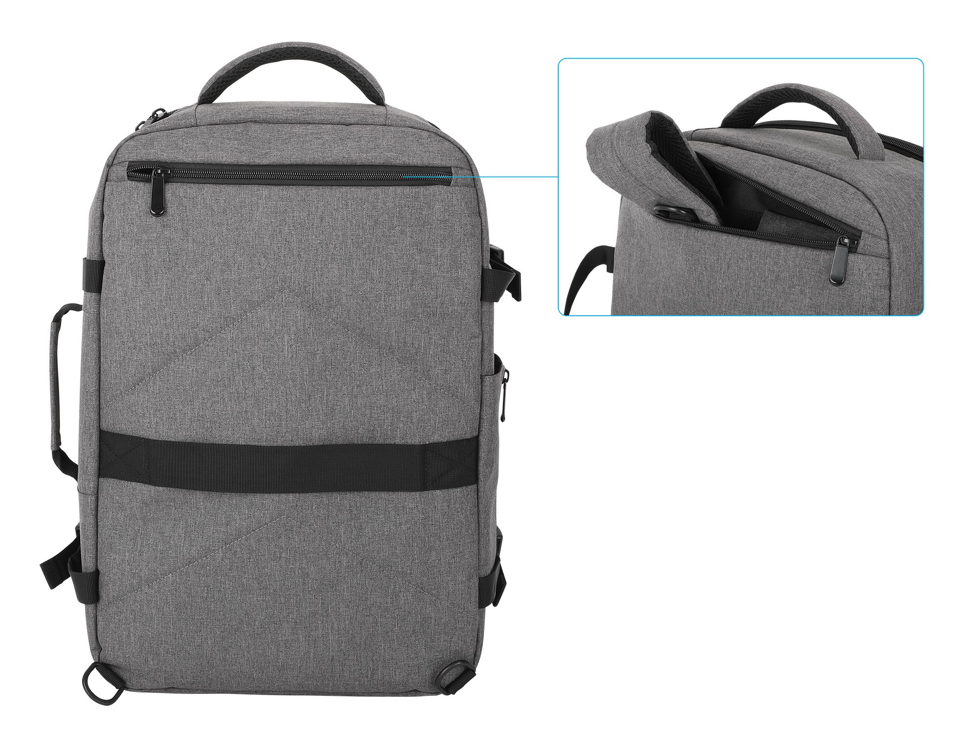 Zaino per Notebook 17.3'' Bagaglio a Mano Borsone da Viaggio Roma MANHATTAN - immagine 4