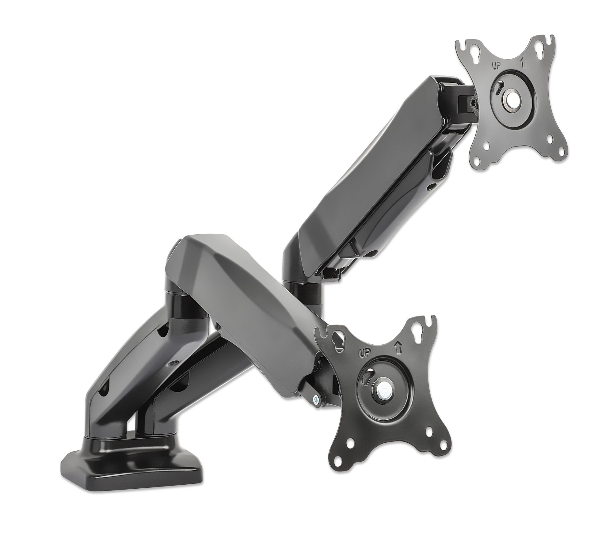 Supporto da scrivania in Alluminio per 2 Monitor 13-27'' con Molla a Gas MANHATTAN - immagine 2