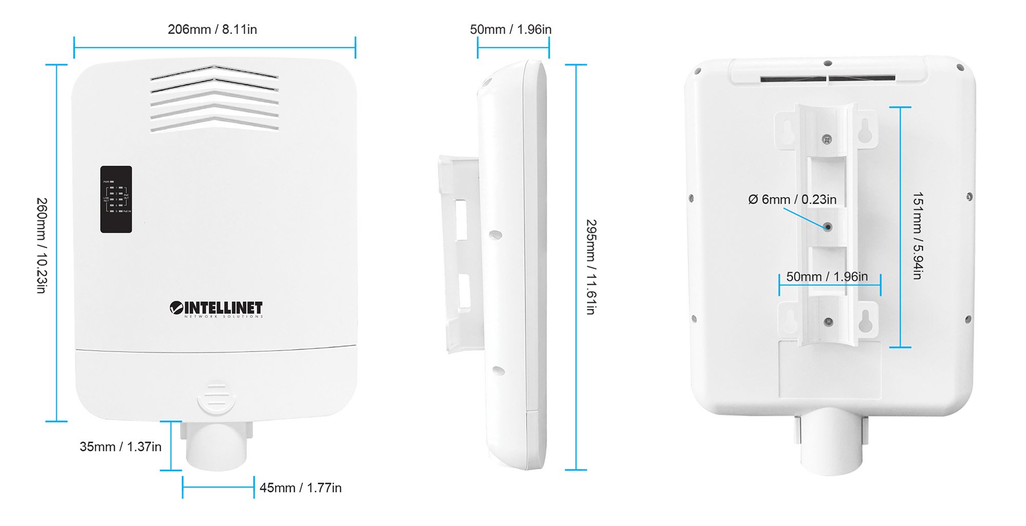 Switch Gigabit 5 porte PoE Passante / Extender 4 porte PoE+ per Esterno INTELLINET - immagine 2