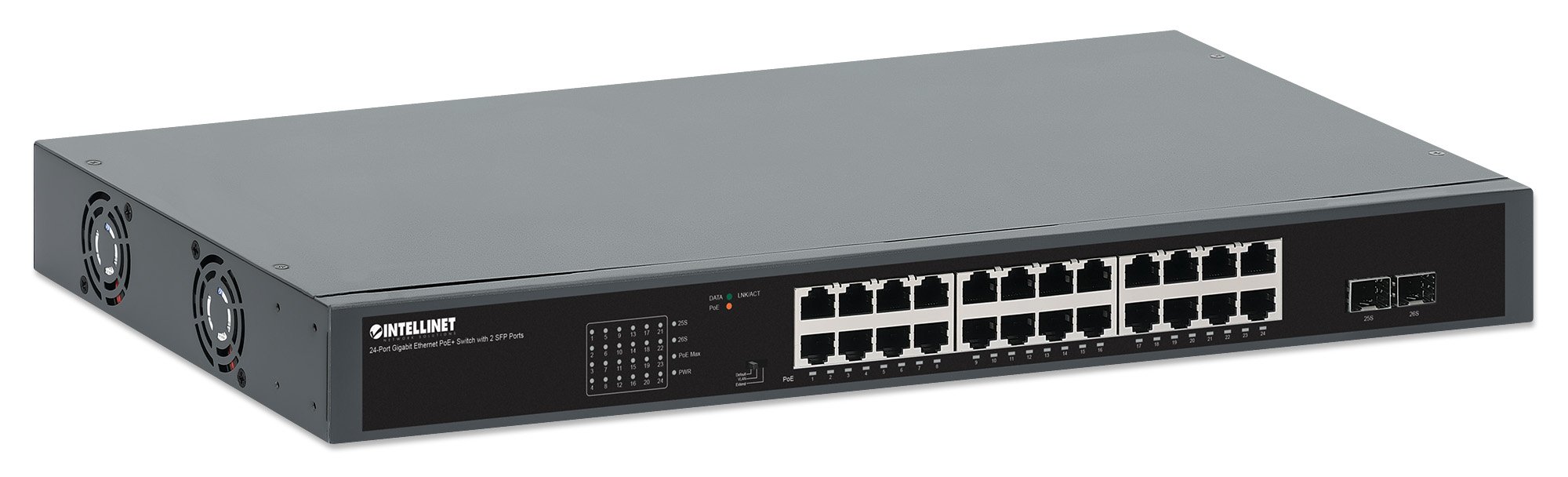 Gigabit Ethernet Switch 24-Porte PoE+ con 2 porte SFP INTELLINET - immagine 3