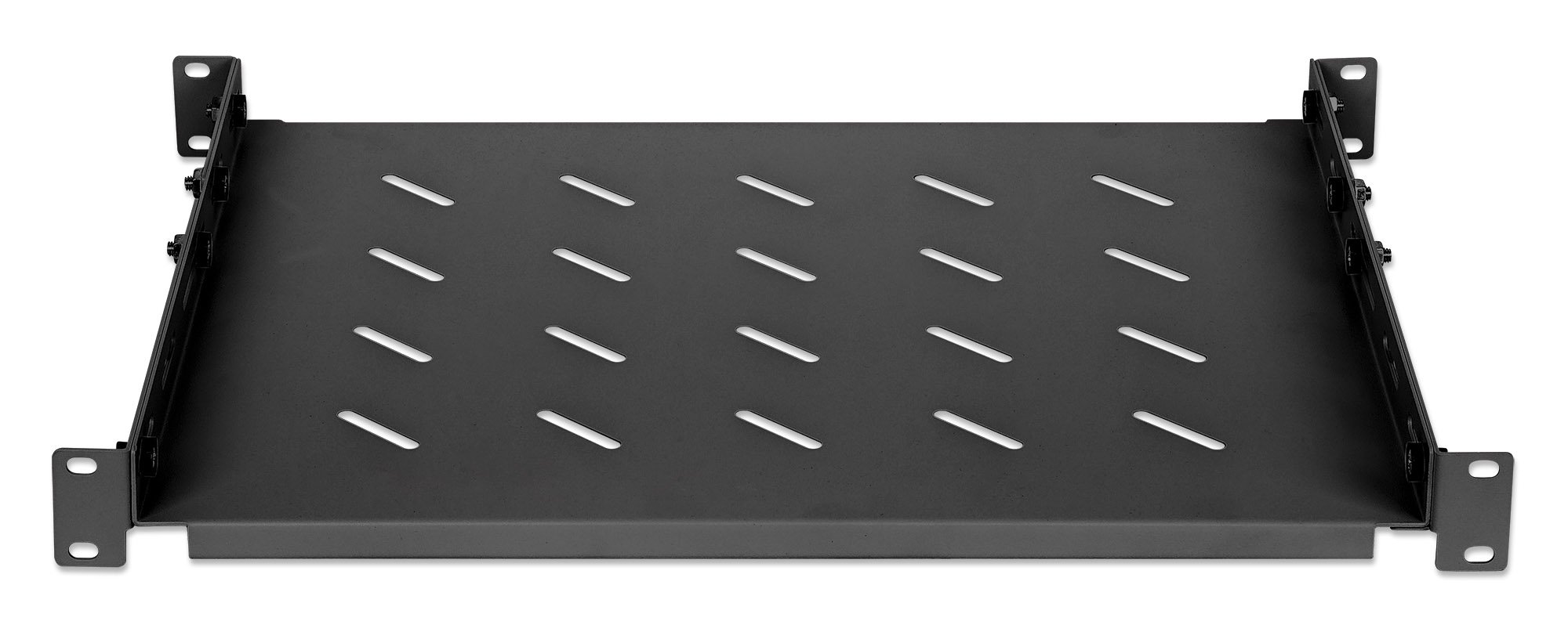 Mensola 19'' fissa con Profondità Regolabile da 350 a 550 mm 1U Nero INTELLINET - immagine 3