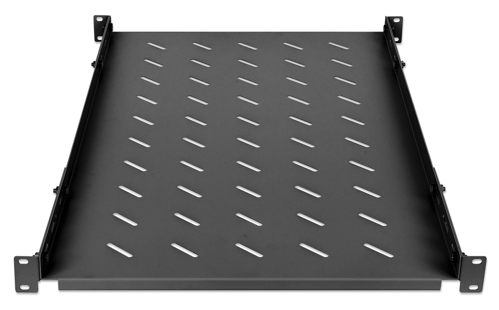 Mensola 19'' fissa con Profondità Regolabile da 750 a 950 mm 1U Nero INTELLINET - immagine 3