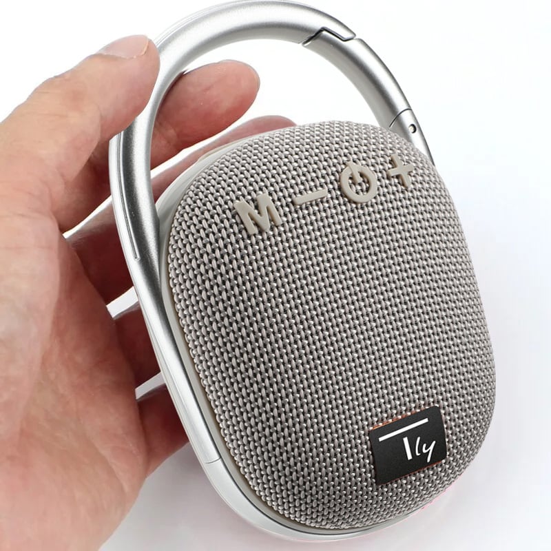 Mini Altoparlante Wireless BT V5.3 Speaker Luce LED Vivavoce TF USB Grigio TECHLY - immagine 3