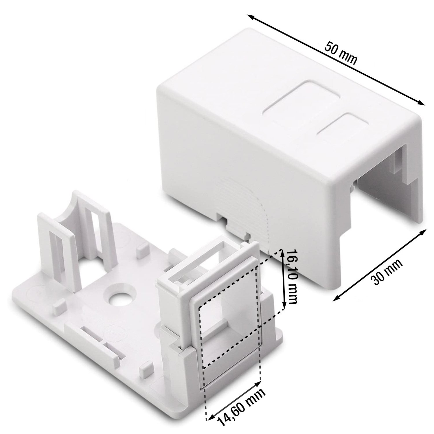 Presa a Muro per 1 Frutto Keystone Bianco TECHLY PROFESSIONAL - immagine 3